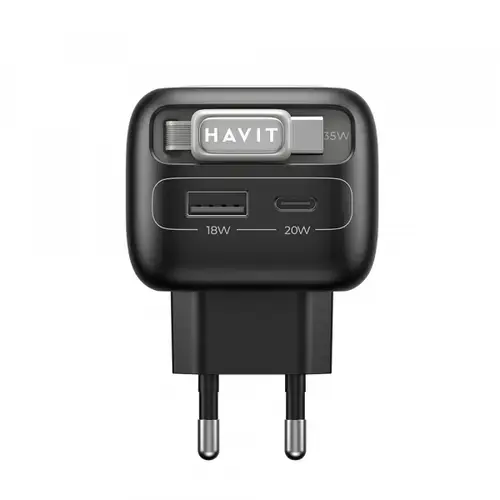 Incarcator retea HAVIT UC251, 35W, 1 x USB-A, 1 x USB-C (Negru)