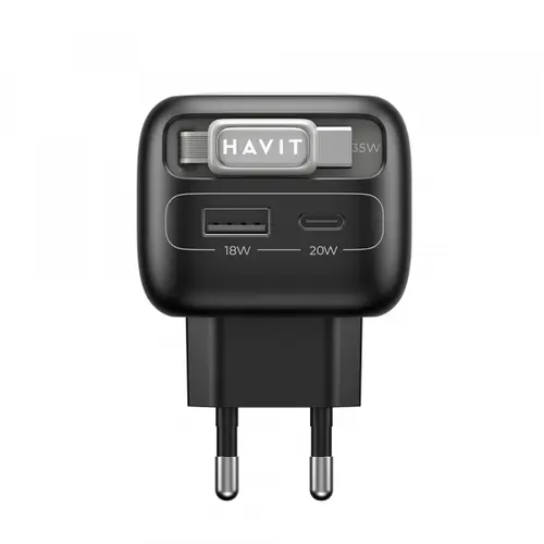 Incarcator retea HAVIT UC251, 35W, 1 x USB-A, 1 x USB-C (Negru)