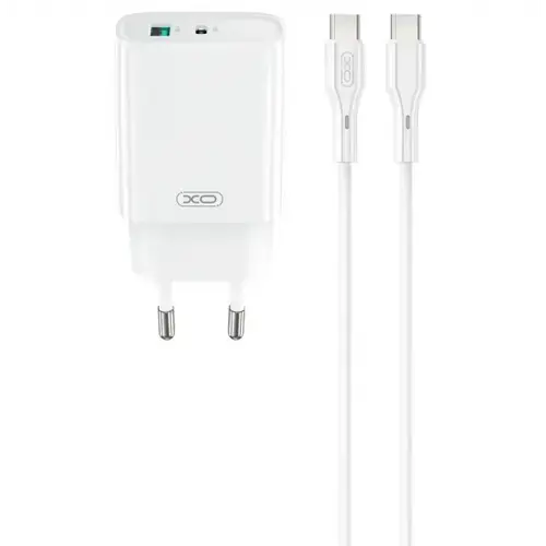 Incarcator retea XO Design CE30, 30W, 1 x USB-A, 1 x USB-C (Alb)