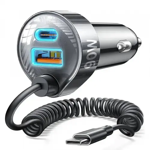 Incarcator auto Lisen YL0223120020, 90W, 1 x USB-A, 1 x USB-C (Negru)