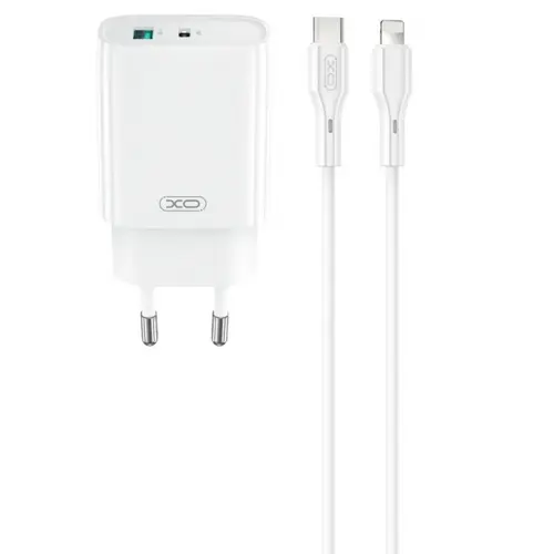 Incarcator retea XO Design CE30, 30W, 1 x USB-A, 1 x USB-C (Alb)
