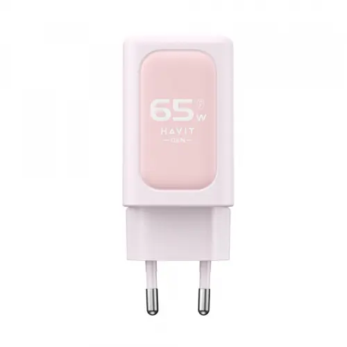 Incarcator retea HAVIT UC260, 65, 1 x USB-A, 2 x USB-C, (Alb/Roz)