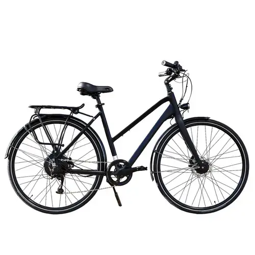 Bicicleta electrica Prophete 52581B, roti 28 inch, cadru L, viteza maxima 25 km/h, motor 250 W, Negru