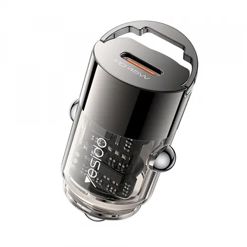Incarcator auto Yesido Y67, 45W, 1 x USB-C (Negru)