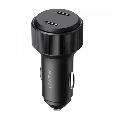 Incarcator auto HAVIT CC2014, 30W, 2 x USB-C (Negru)