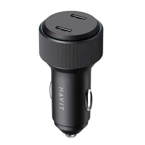 Incarcator auto HAVIT CC2014, 30W, 2 x USB-C (Negru)