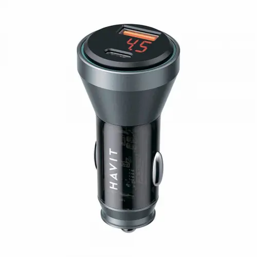 Incarcator auto HAVIT CC2017, 45W, 1 x USB-A, 1 x USB-C (Negru)