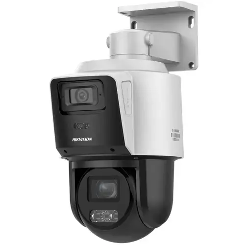 Camera supraveghere video exterior Hikvision TandemVu DS-2SE3C410MWG-E/14(2.8MM), PTZ, 4MP+4MP, 2.8mm, IR 80M/30M, Microfon, Difuzor, PoE+, IP66