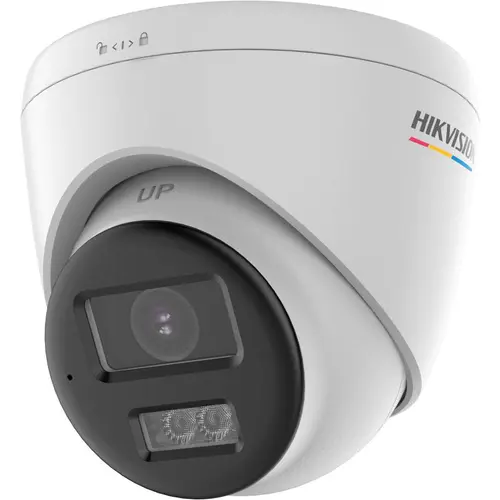 Camera supraveghere video exterior Hikvision DS-2CE72UF3T-LS(2.8MM), Smart Hybrid Light Turret, 4K 8MP, 2.8mm, IR 40m, Microfon, IP67