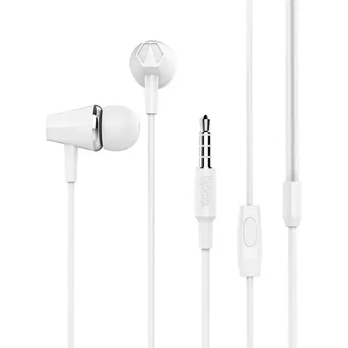 Casti In-Ear HOCO Honor music M34, Cu microfon, 3.5 mm (Alb)