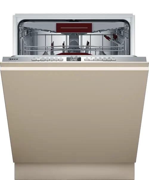 Masina de spalat vase complet incorporabila NEFF S155ECX15E, 14 seturi, 6 programe, Clasa A, TimeLight, Home Connect (Bej)