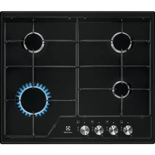 Plita incorporabila Electrolux EGS6424K, Gaz, 4 zone de gatit, 60 cm (Negru)