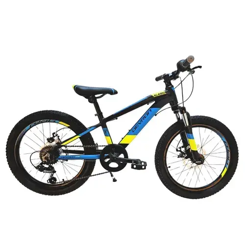 Bicicleta Copii Devron Alaska, roti 20 Inch, cadru aluminiu, Frana pe disc, Negru/Albastru
