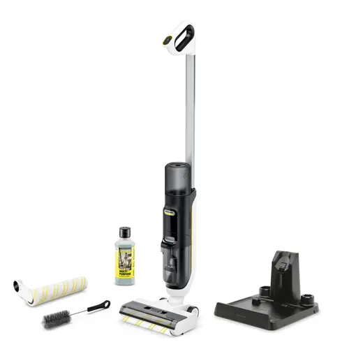 Aspirator vertical cu spalare Karcher FCV 3 Extra+, 160 W, 30 min (Alb/Negru)