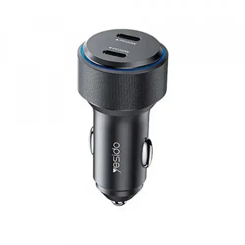 Incarcator auto Yesido Y48, 60W, 2 x USB-C (Negru)