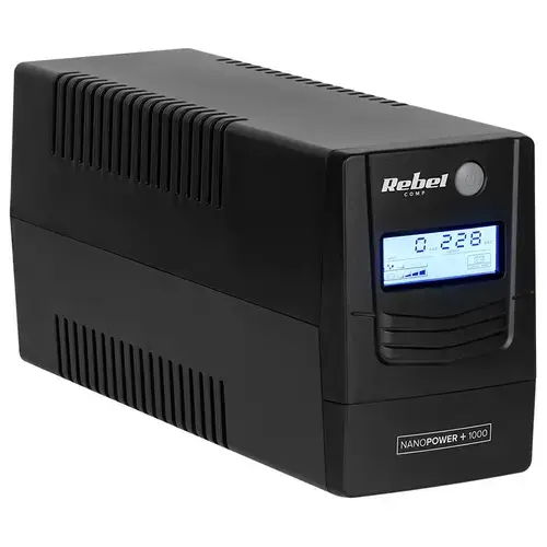 UPS Rebel Offline Nanopower Plus 1000, Afisaj LCD, (1000VA/600W) (Negru)