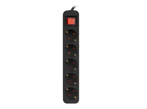 Prelungitor Lanberg PS1-05F-0300-BK, 5 prize, 3m (Negru)