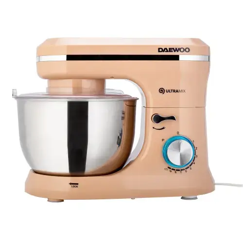 Mixer cu bol Daewoo DHM150R, 1600 W, 10 viteze + puls, 4.5L, bol inox  (Crem)
