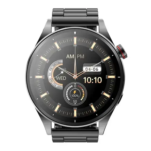 Ceas Smartwatch Maxcom FW66 Iron R, ecran 1.43” AMOLED, rezolutie 466×466, 300 mAh, Apeluri, Notificari, Incarcare Rapida, Rezistent apa si praf, Ideal Pentru Monitorizarea Sanatatii, peste 70 de Moduri Sport, 2 bratari incluse (Negru)