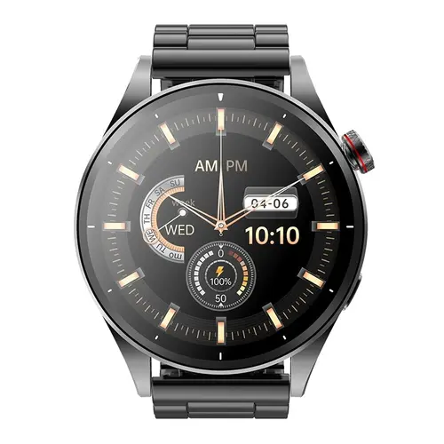 Ceas Smartwatch Maxcom FW66 Iron R, ecran 1.43” AMOLED, rezolutie 466×466, 300 mAh, Apeluri, Notificari, Incarcare Rapida, Rezistent apa si praf, Ideal Pentru Monitorizarea Sanatatii, peste 70 de Moduri Sport, 2 bratari incluse (Negru)