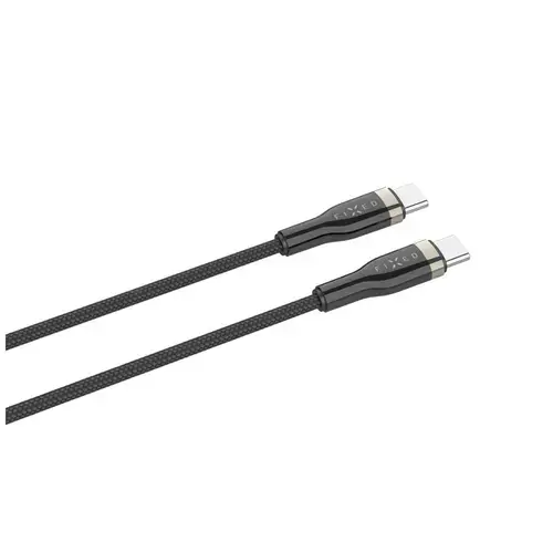 Cablu de incarcare si date FIXED cu impletitura lunga, conectori USB-C/USB-C, suport PD, 2m, USB 2.0, 100W, (Negru)