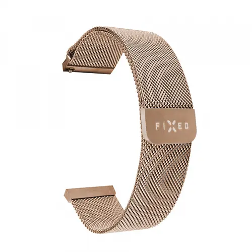 Curea Fixed Mesh pentru Samsung Galaxy Watch / Huawei Watch Series, 20mm, Roz Auriu
