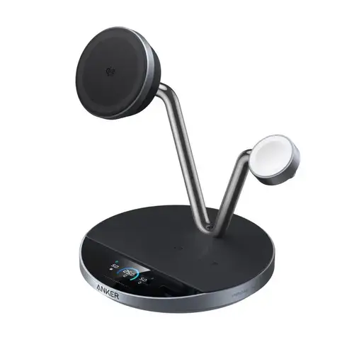 Incarcator Wireless Anker Prime 3-in-1 MagGo AirCool, Qi2 25W (Negru)