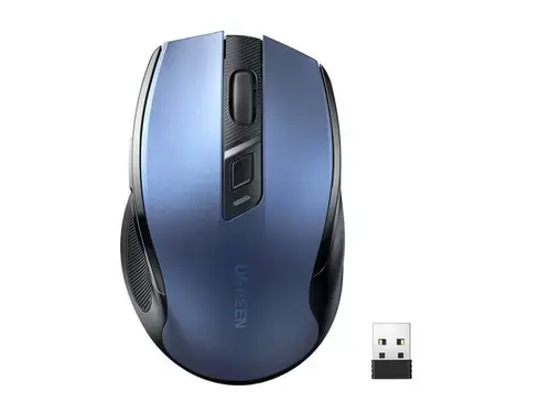 Mouse Ugreen MU006, Wireless 2.4Ghz, USB, 4000 DPI (Albastru/Negru)