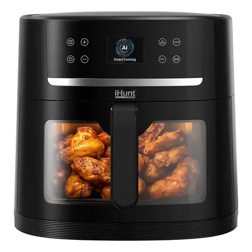 Friteuza cu aer cald BRO Air Fryer AI Chef 8L, 1800 W, 80-200 C (Negru)