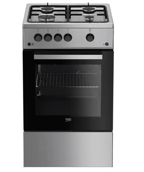 Aragaz Beko FSG52020FX, Gaz, 4 Arzatoare, 60 l, Aprindere electrica, 50 cm (Inox)