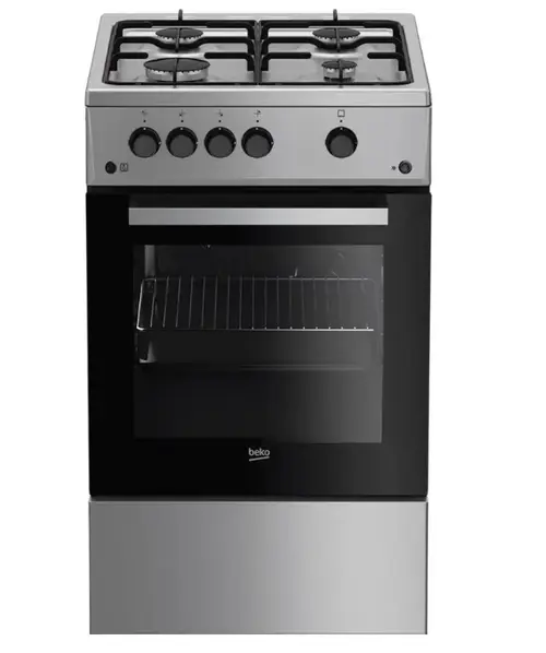 Aragaz Beko FSG52020FX, Gaz, 4 Arzatoare, 60 l, Aprindere electrica, 50 cm (Inox)