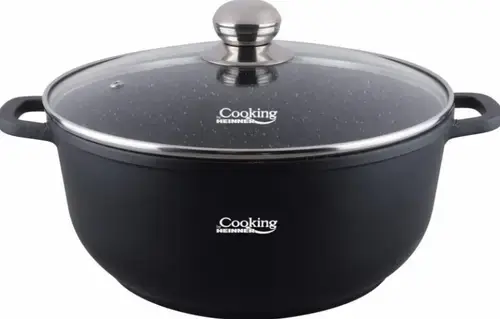 Semioala aluminiu turnat Heinner HR-SCO-A0328A, 28 x 12.5 cm, 6.5 L (Negru)