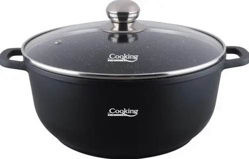Semioala aluminiu turnat Heinner HR-SCO-A0328A, 28 x 12.5 cm, 6.5 L (Negru)