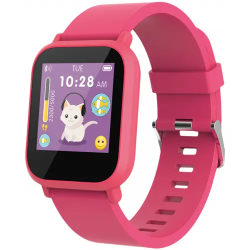 Smartwatch MaXlife Kids MXSW-200, Bluetooth, Monitorizare ritm cardiac si somn, 4 moduri sport, IP68 (Roz)