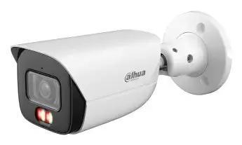 Camera supraveghere IP exterior cu iluminare duala Dahua WizSense IPC-HFW3649E-AS-IL, 6MP, 2.8 mm, IR/lumina alba 30 m, slot card, microfon, PoE