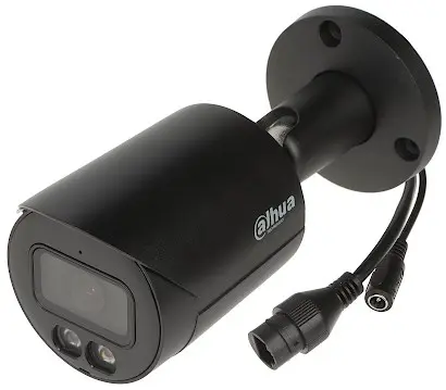 Camera supraveghere exterior IP cu iluminare duala Dahua IPC-HFW2249S-S-IL-0, 2MP, 2.8 mm, IR/lumina alba 30m, microfon, slot card, PoE (Negru)