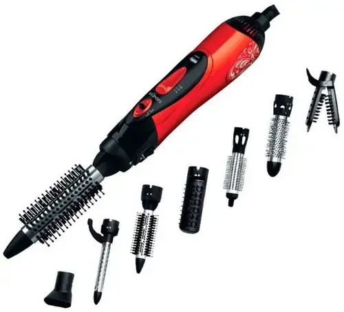 Ondulator SENCOR - SHS 7551 RD, 7 accesorii detasabile, 2 trepte temperatura (Rosu/Negru)