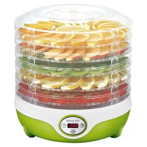 Deshidrator alimente Sencor S-SFD851GR, 240 W, 5 nivele (Alb/Verde)