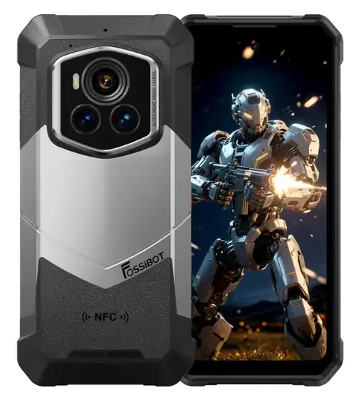 Telefon Mobil FOSSiBOT F107 Pro, Procesor MediaTek Dimensity 7300-Ultra, Ecran IPS touchscreen 6.95inch, 12GB RAM, 512GB Flash, Camera, Wi-Fi, 5G, Dual Sim, Android (Negru/Gri)