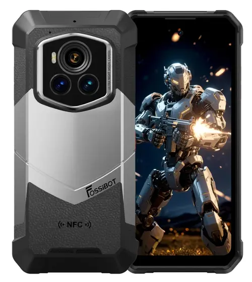 Telefon Mobil FOSSiBOT F107 Pro, Procesor MediaTek Dimensity 7300-Ultra, Ecran IPS touchscreen 6.95inch, 12GB RAM, 512GB Flash, Camera, Wi-Fi, 5G, Dual Sim, Android (Negru/Gri)