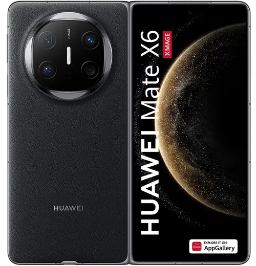 Telefon mobil Huawei Mate X6, Procesor Kirin 9020 Octa-Core, Ecran Foldable LTPO OLED 7.93inch, 12GB RAM, 512GB Flash, Camera Tripla 50+48+40MP, 4G, Wi-Fi, Dual SIM, EMUI 15 (Negru)