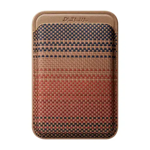 Portofel Pitaka MagSafe Woven, Fibra de Aramida (Portocaliu)