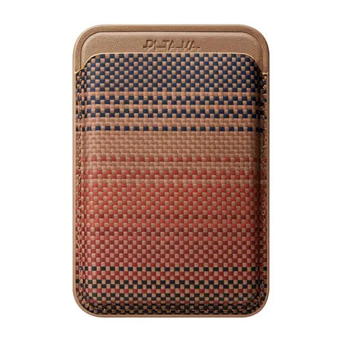 Portofel Pitaka MagSafe Woven, Fibra de Aramida (Portocaliu)
