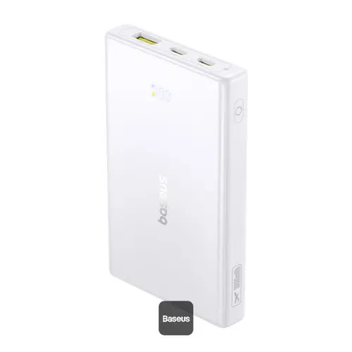 Acumulator extern Baseus PicoGo 10.000 mAh, 20W, Digital Display, 2x USB-C, 1x USB-A (Alb)
