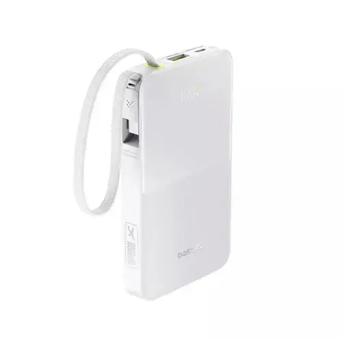 Acumulator extern Baseus EnerFill FC51 Bipow2 Pro, Digital Display, 10.000 mAh, 22.5W, USB-C, USB-A (Alb)