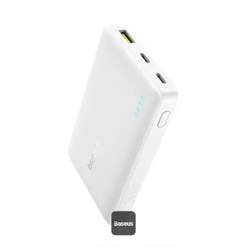 Acumulator extern Baseus EnerFill FP21 10.000 mAh, 22.5W, 2x USB-C, 1x USB-A (Alb)