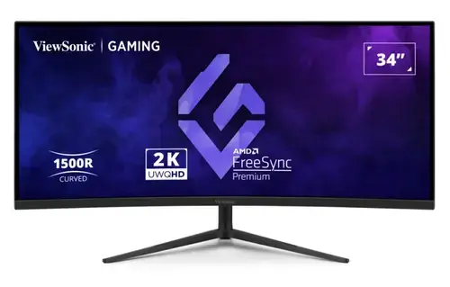 Monitor Gaming VA LED ViewSonic 34inch VX3418C-2K, UWQHD (3440 x 1440), HDMI, DisplayPort Ecran curbat, Boxe, 180 Hz, 1 ms (Negru)