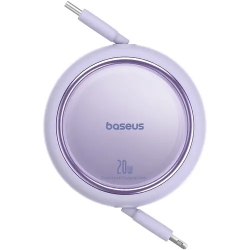 Cablu de date retractabil Baseus Free2Pull, 20 W, USB-C la Lightning, 1m, P10364501511-00 (Violet)