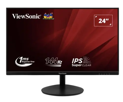 Monitor IPS LED ViewSonic 23.8inch VA24E2-H, Full HD (1920 x 1080), VGA, HDMI, 144 Hz, 1 ms (Negru)