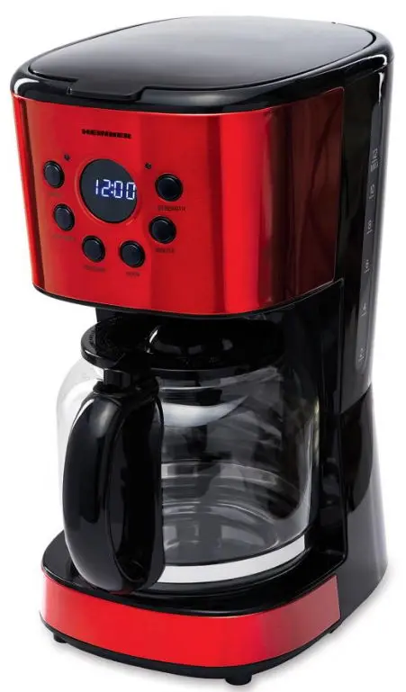 Cafetiera Heinner HCM-1500RDIX, Display LED, 1.5 l, 900 W (Rosu/Negru)